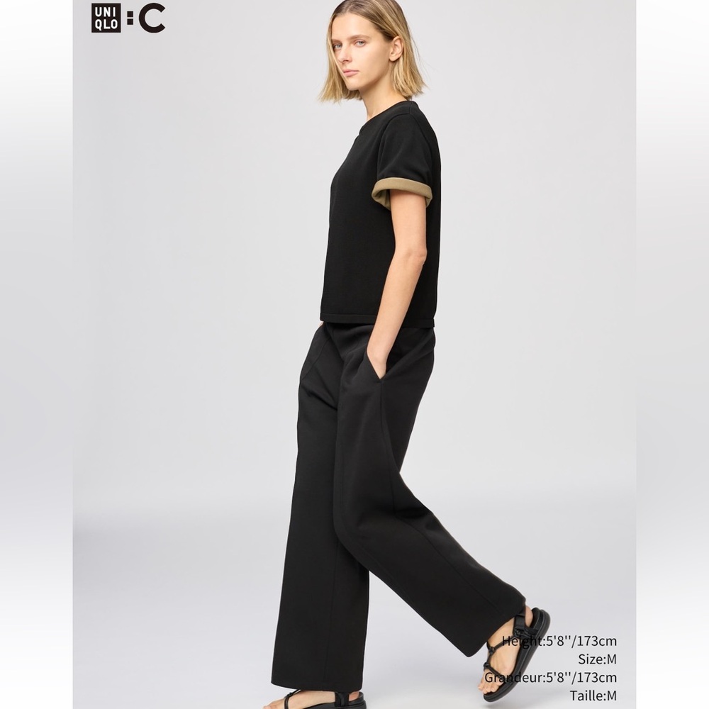 Uniqlo Sweat Straight Pants | Size M | Black